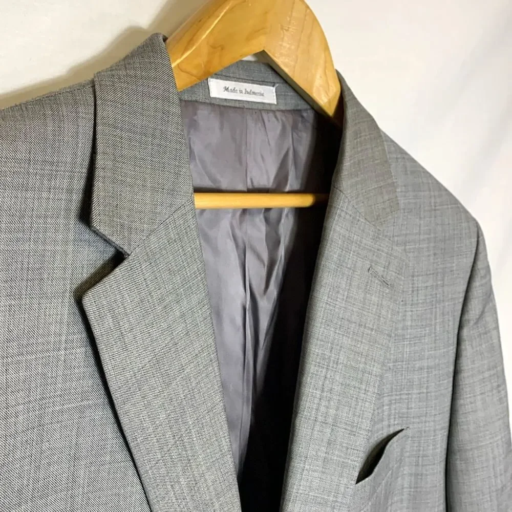 Lauren Ralph Lauren Men's Gray Wool Two Button Classic Sports Coat Size 48L